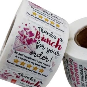 200 thanks a bunch thank you stickers 1.5”